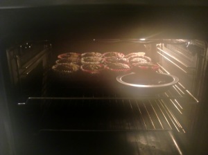 oven with cupcakes